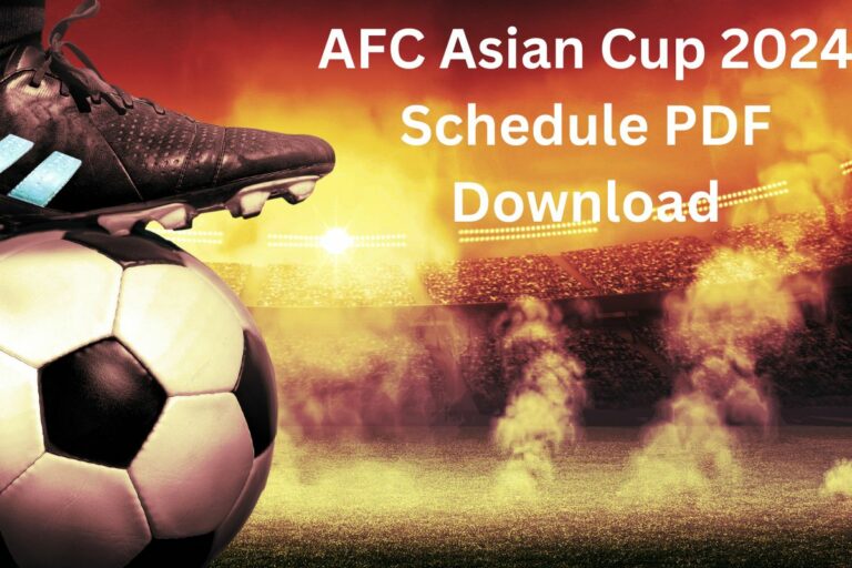 AFC Asian Cup 2024 Schedule PDF Download